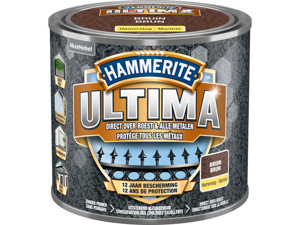 Hammerite Ultima metaallak hoogglans 0,5l bruin