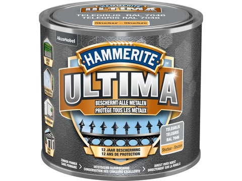 Hammerite Ultima metaallak mat 0,5l donkergrijs