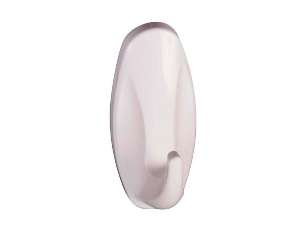 Linea Bertomani Handdoekhaakje zelfklevend 3x8 cm kunststof wit 2 stuks