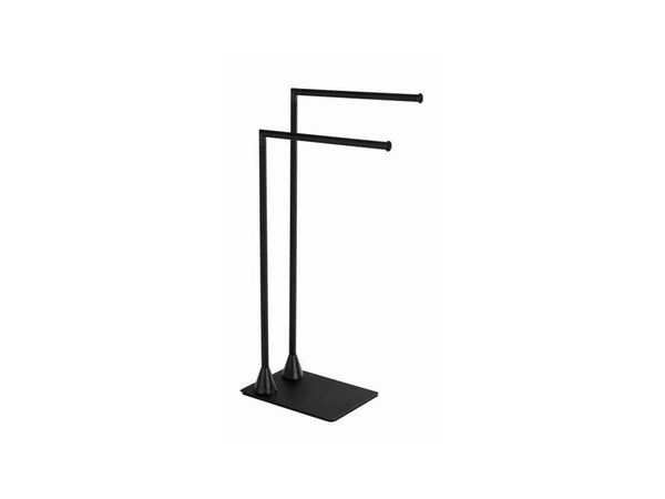 Wenko Hella porte-serviettes sur pied 2 barres 43cm noir