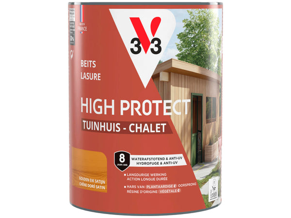 V33 Lasure High Protect abri de jardin 0,75 l chêne doré