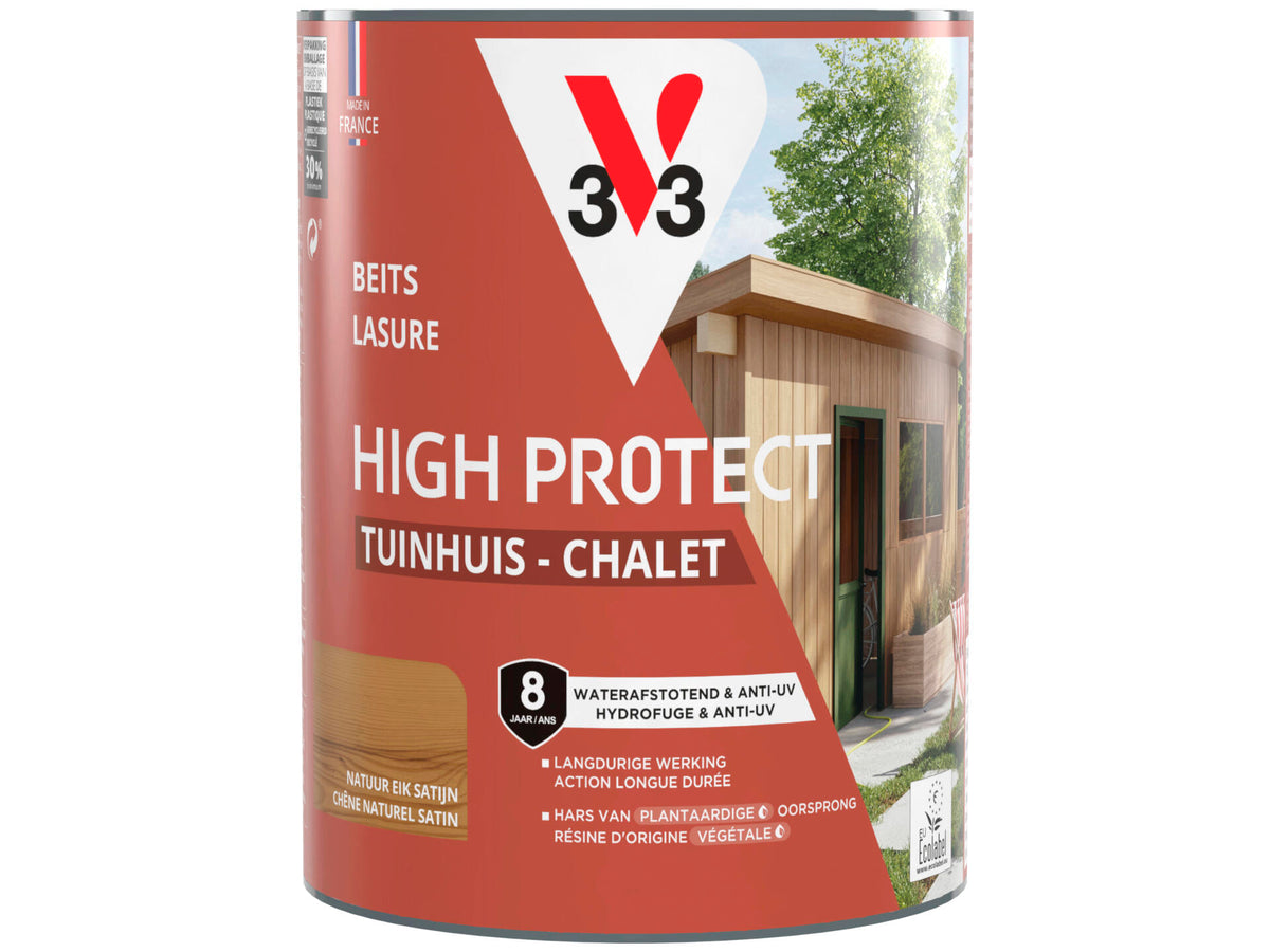 V33 High Protect beits tuinhuis 0,75l natuur eik