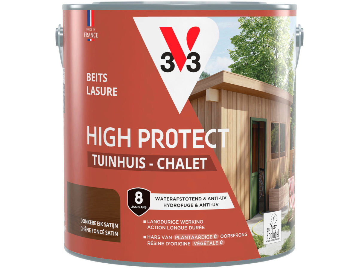 V33 High Protect beits tuinhuis 2,5l donkere eik