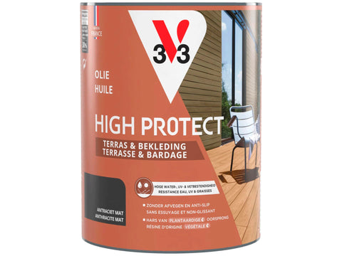 V33 High Protect olie terras gevel 0,75l antraciet