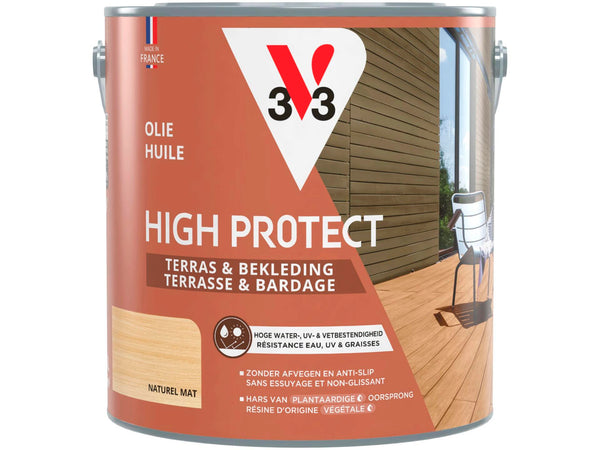 V33 High Protect huile terrasse et bardage 2,5l naturel