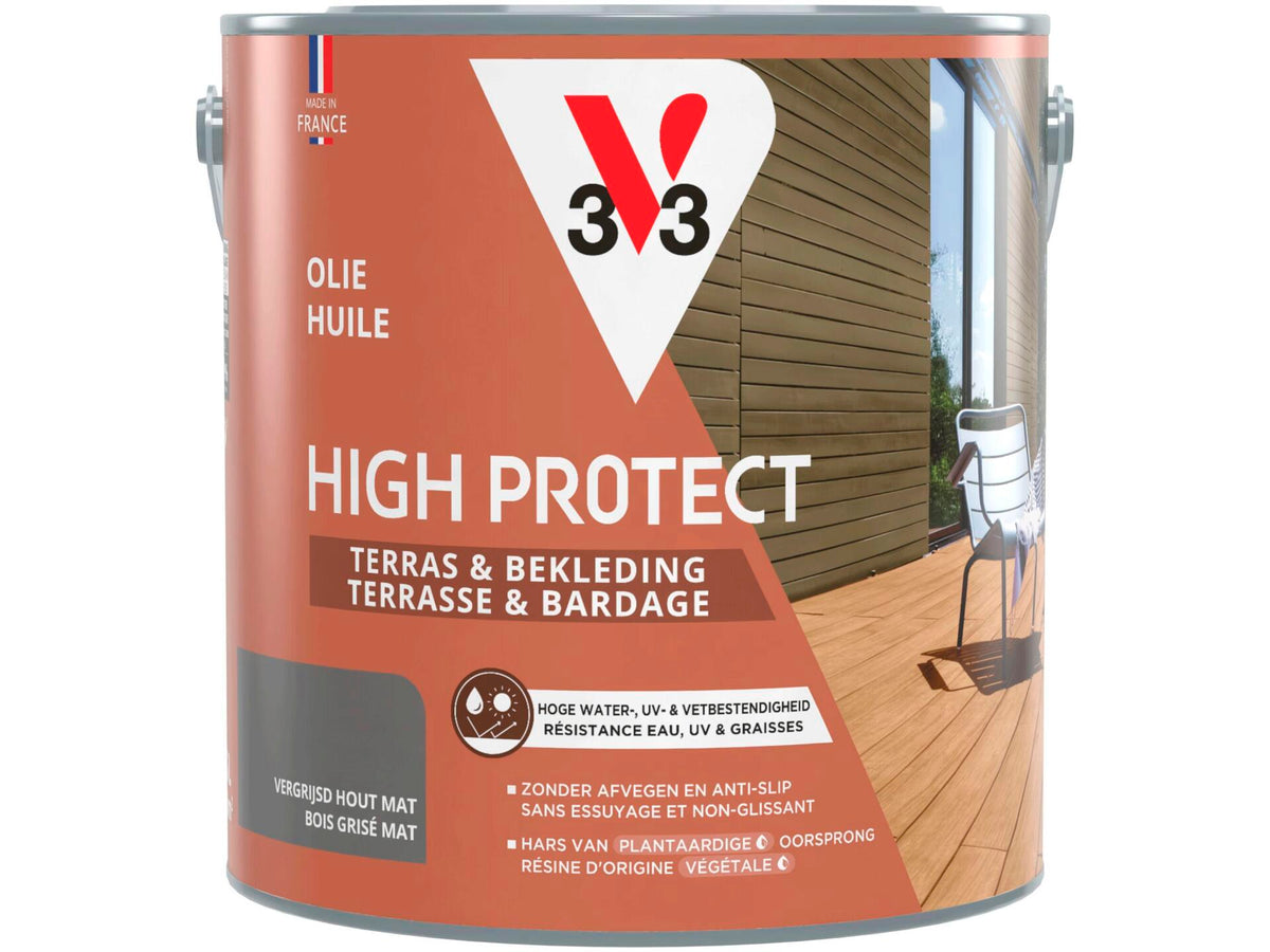 V33 High Protect olie terras gevel 2,5l vergrijsd hout