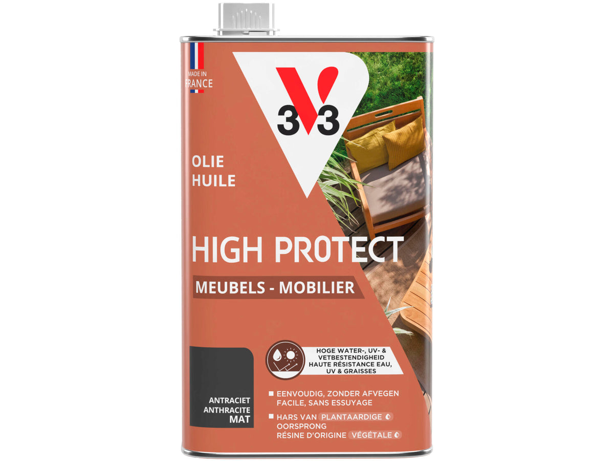 V33 High Protect olie tuinmeubilair 1l antraciet