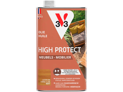V33 High Protect olie tuinmeubilair 1l lichte eik