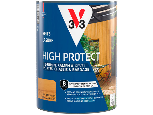 V33 lasure High Protect portes & fenêtres 0,75l chêne clair