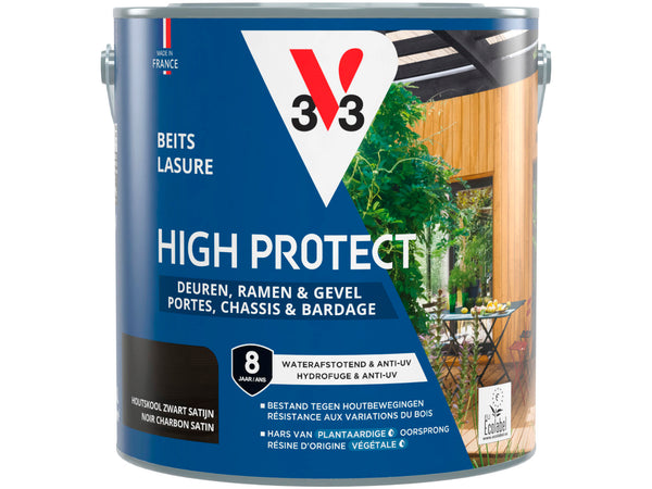 V33 High protect lasure portes & chassis 2,5l noir charbon