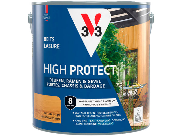V33 High protect lasure portes & chassis 2,5l chêne clair