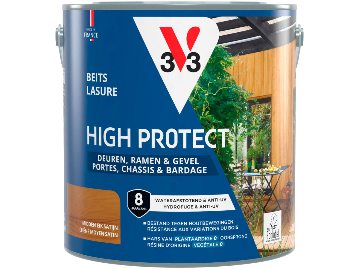 V33 High protect beits deuren & ramen 2,5l midden eik