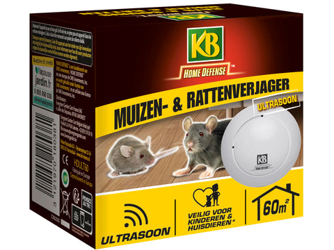 KB Home Defense ultrasone muizen- en rattenverjager 60m²