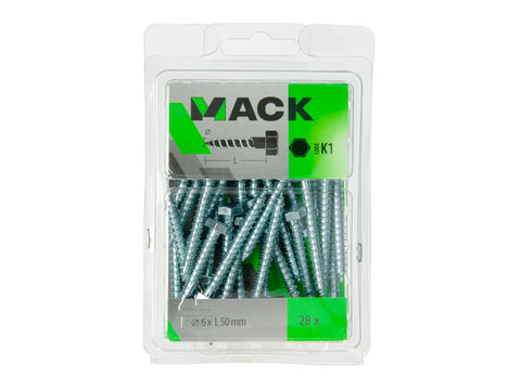 Mack Houtdraadbout 6x50 mm verzinkt 28 stuks