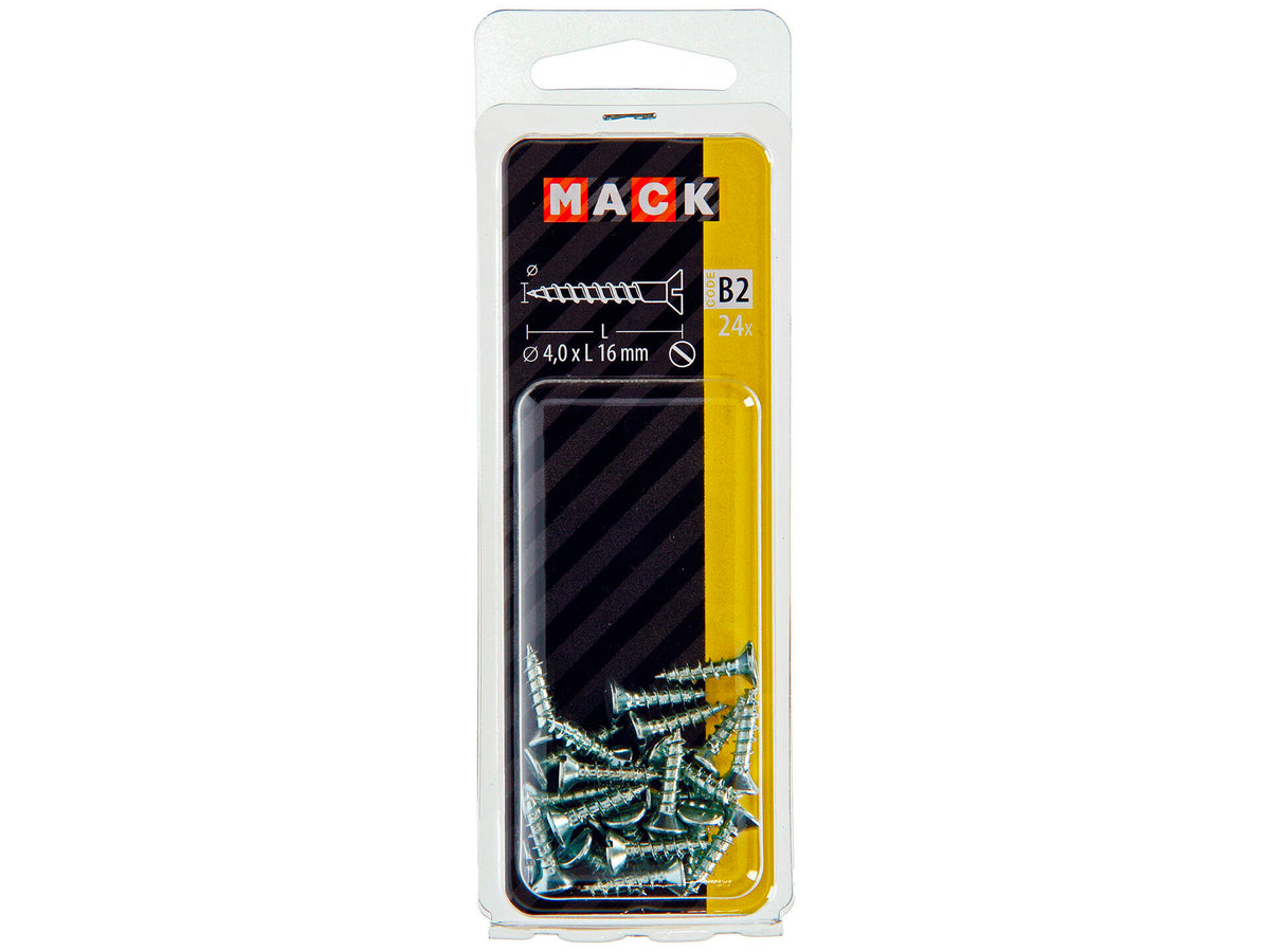 Mack Houtschroeven 16x4 mm verzinkt 24 stuks