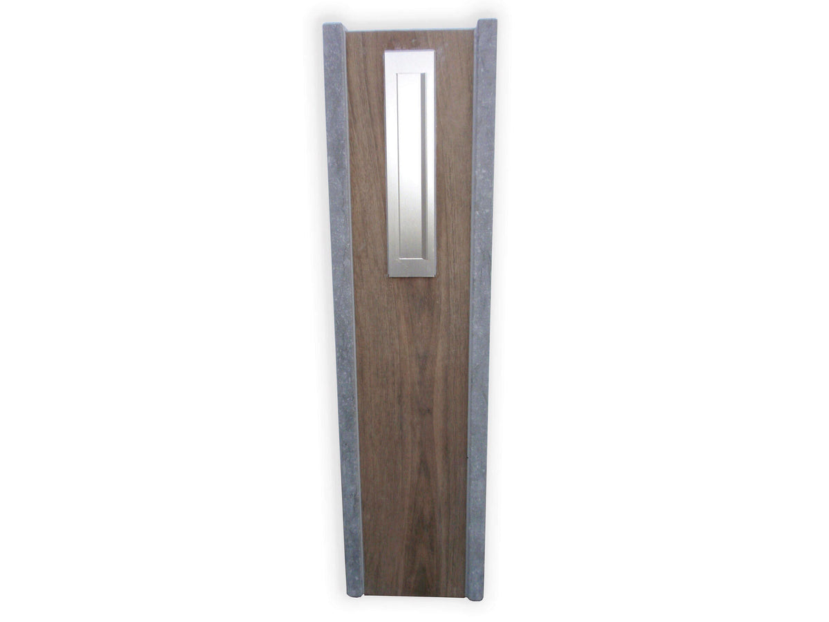 De Witte KB016 brievenbus blauwe hardsteen houtlook met klep