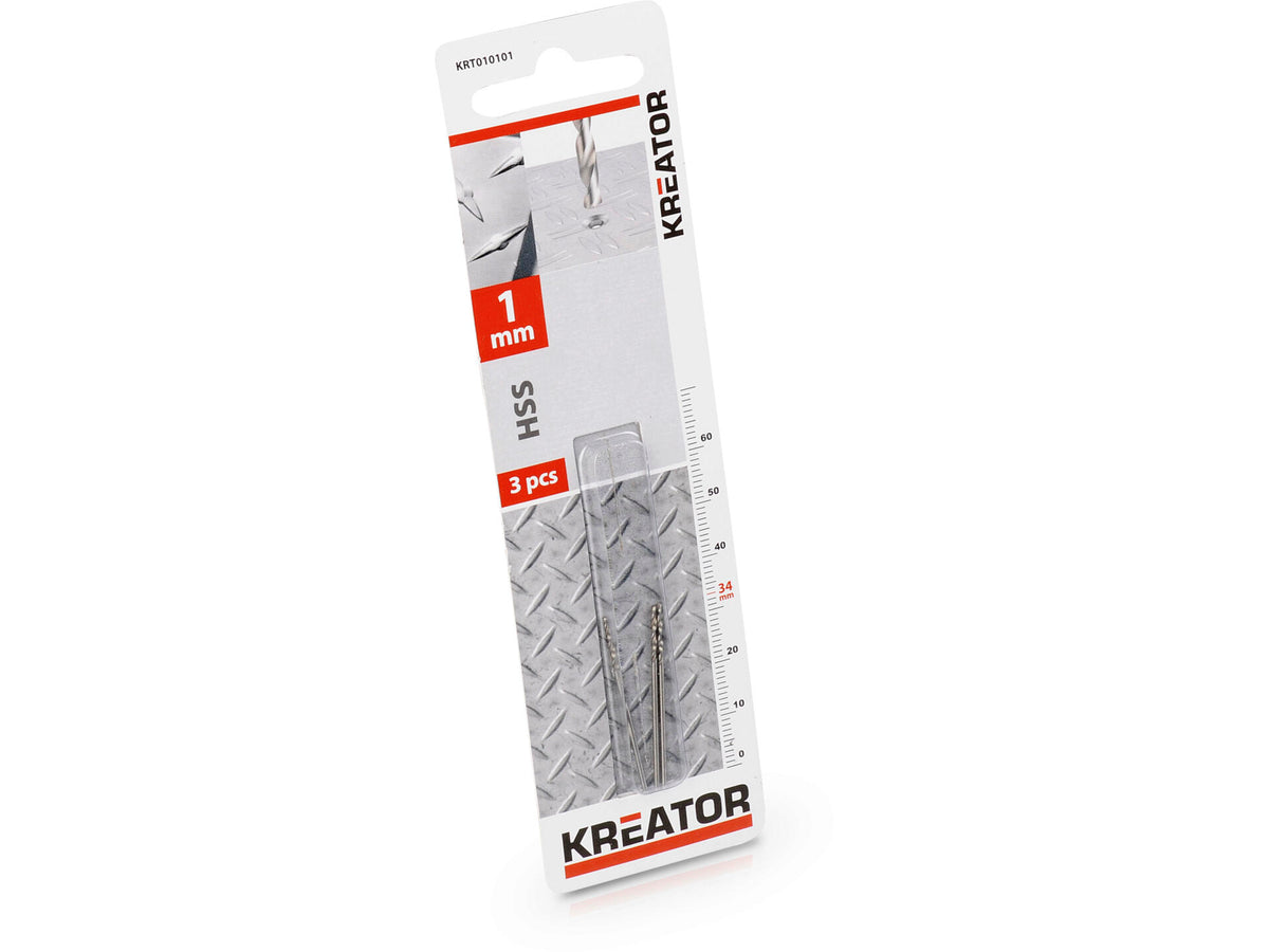 Kreator KRT010101 metaalboor HSS-TiN 1mm 3 stuks