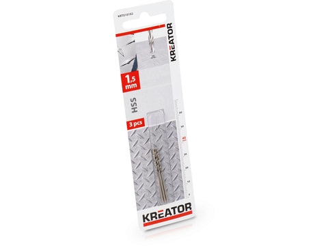 Kreator KRT010102 metaalboor HSS 1,5mm 3 stuks