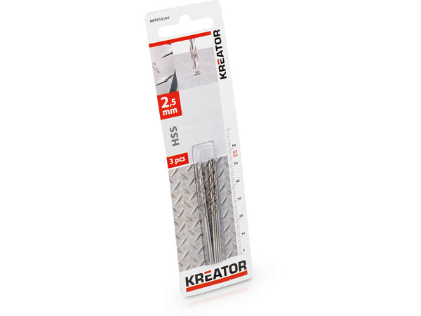 Kreator KRT010104 metaalboor HSS 2,5mm 3 stuks