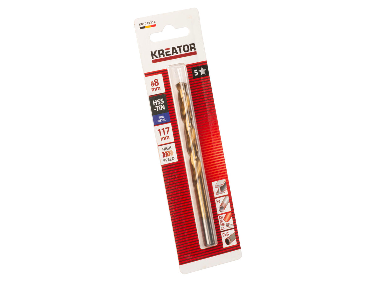 Kreator KRT010218 metaalboor HSS-TiN 8mm