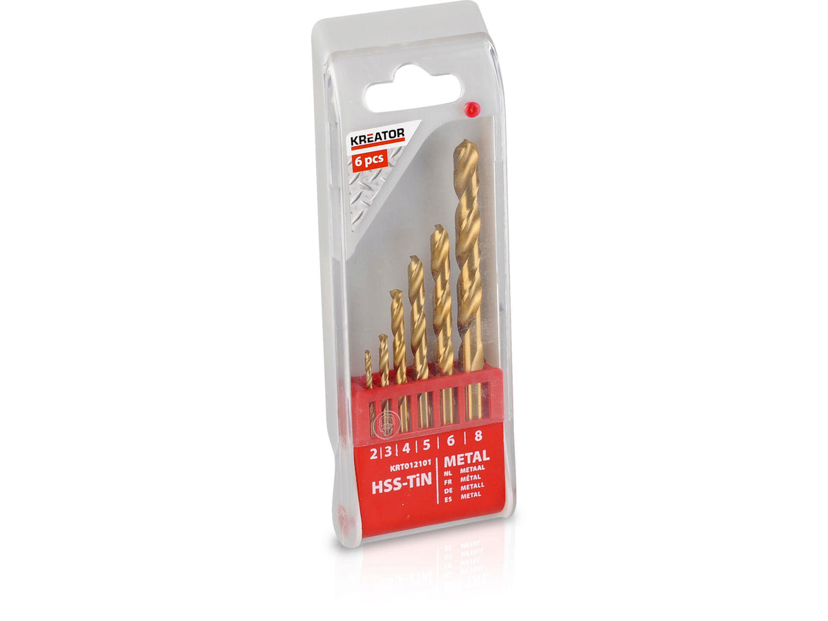 Kreator KRT012101 metaalborenset HSS-TiN 2-8 mm 6-delig