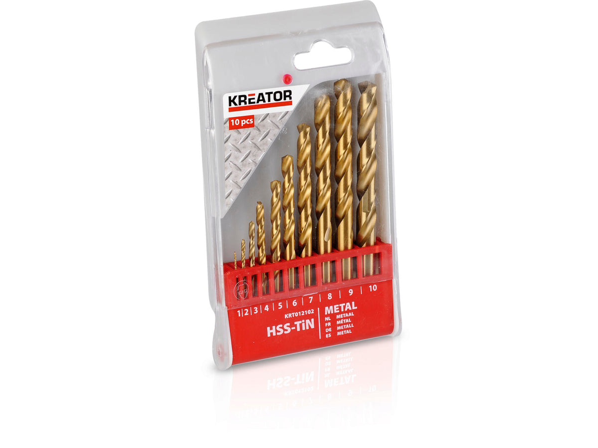 Kreator KRT012102 metaalborenset HSS-TiN 1-10 mm 10-delig