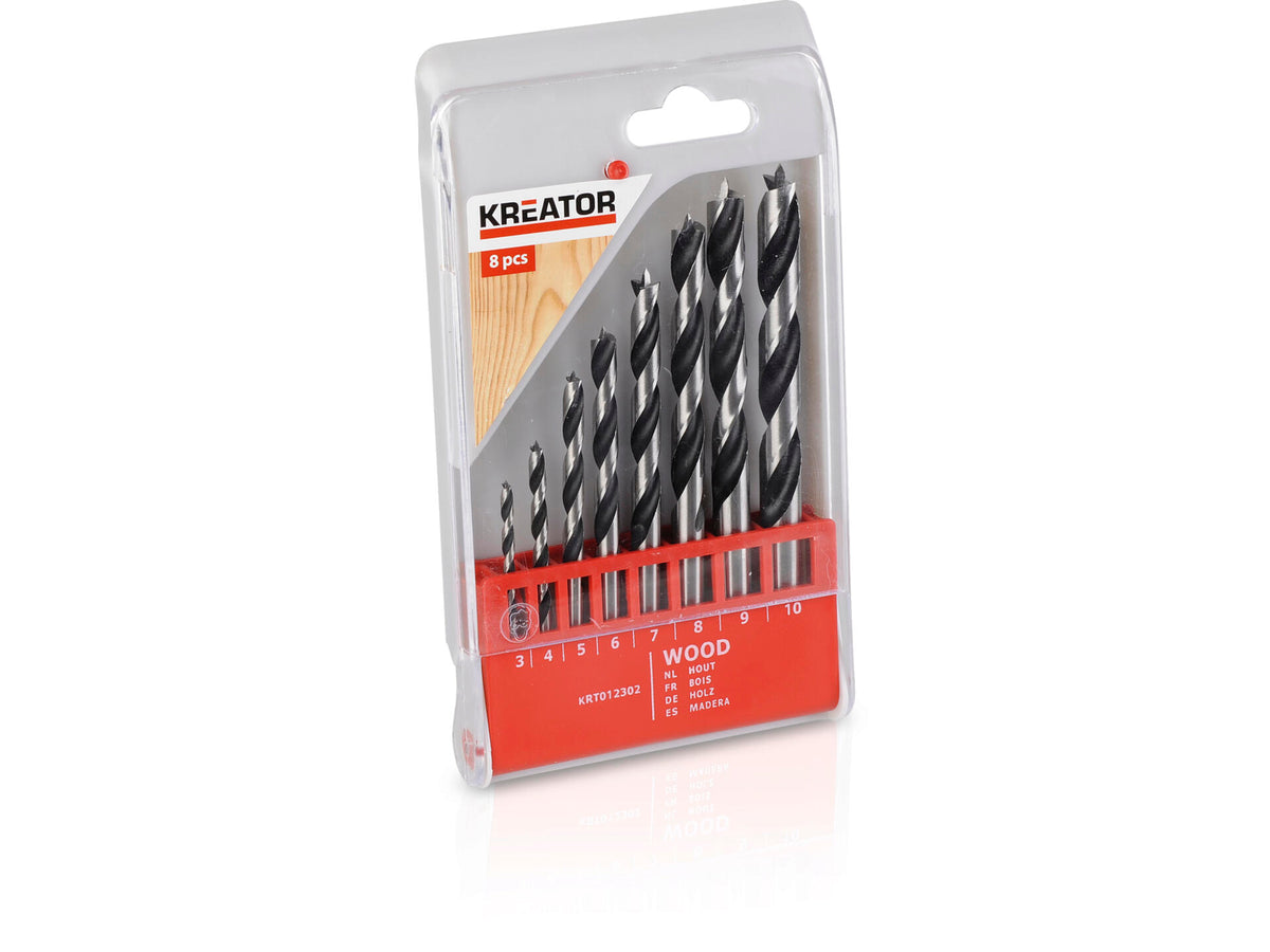 Kreator KRT012302 houtborenset 3-10 mm 8-delig