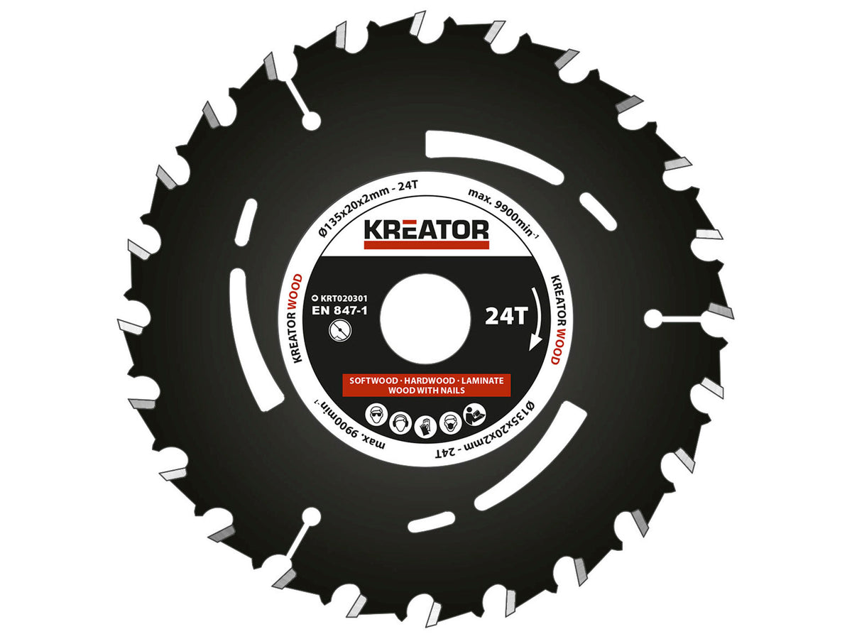 Kreator KRT020301 cirkelzaagblad 135mm 24T hout