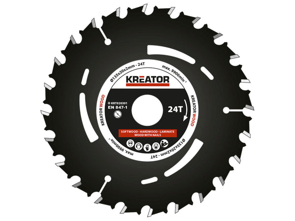 Kreator KRT020301 cirkelzaagblad 135mm 24T hout
