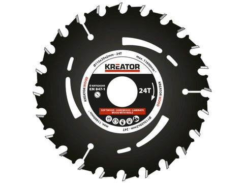 Kreator KRT020305 cirkelzaagblad 115mm 24T hout