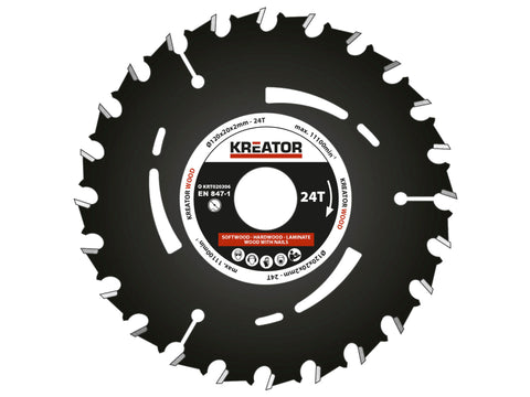 Kreator KRT020306 cirkelzaagblad 120mm 24T hout