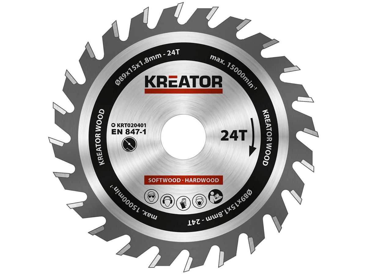 Kreator KRT020401 cirkelzaagblad 89mm 24T hout