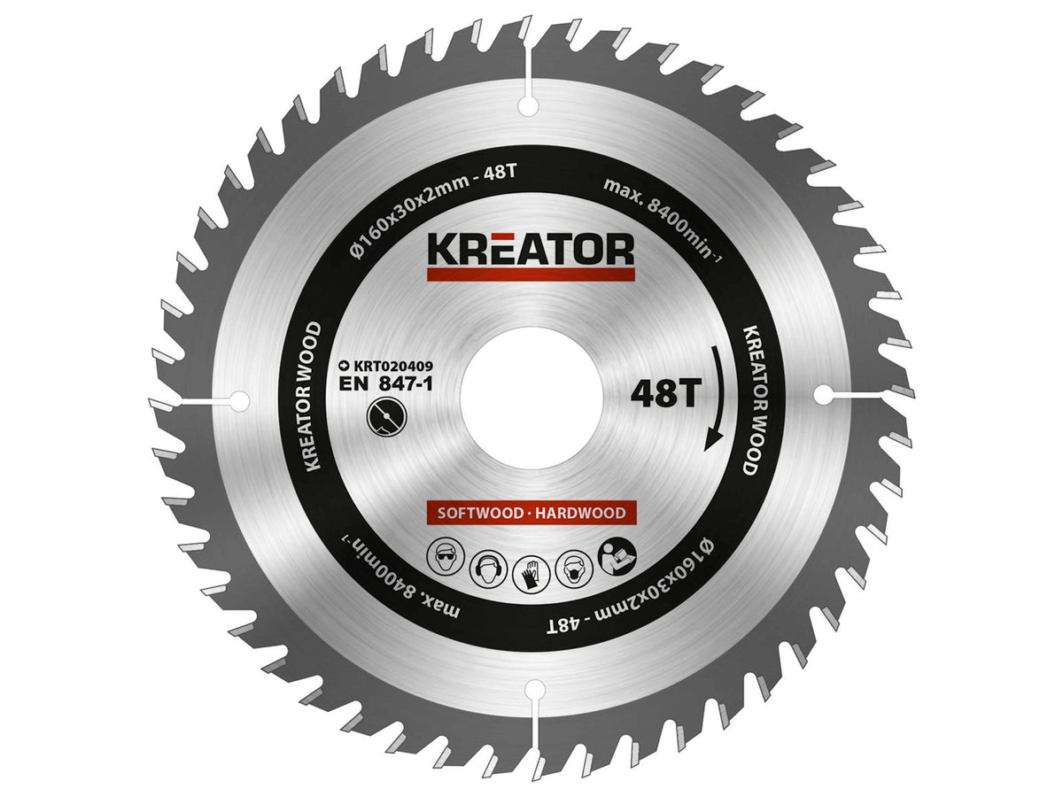 Kreator KRT020409 cirkelzaagblad 160mm 48T hout