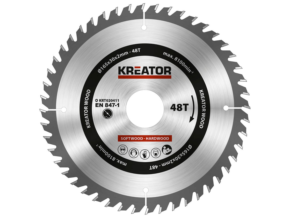 Kreator KRT020411 cirkelzaagblad 165mm 48T hout