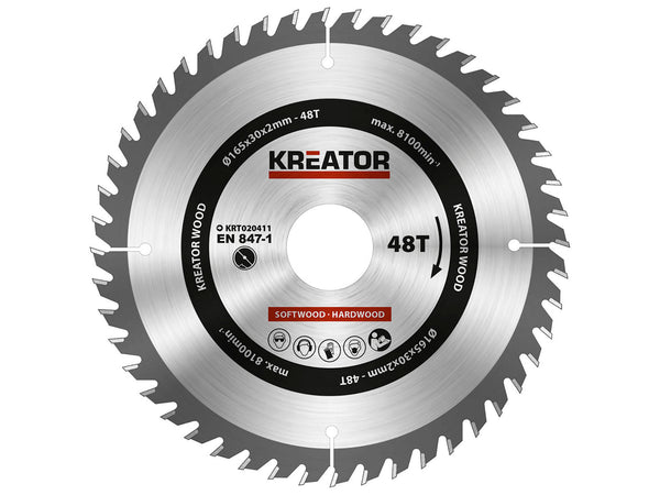 Kreator KRT020411 cirkelzaagblad 165mm 48T hout