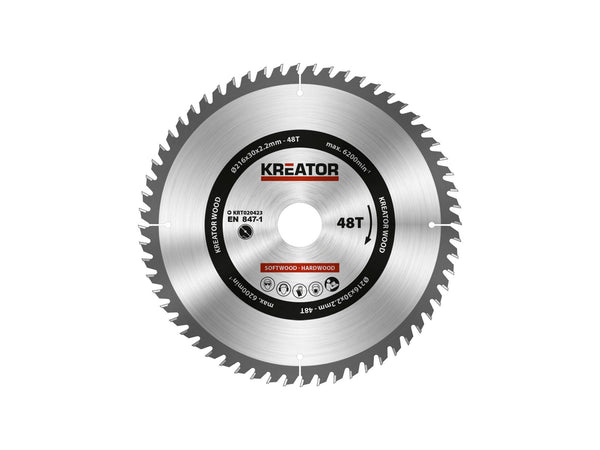 Kreator KRT020423 cirkelzaagblad 216mm 48T hout