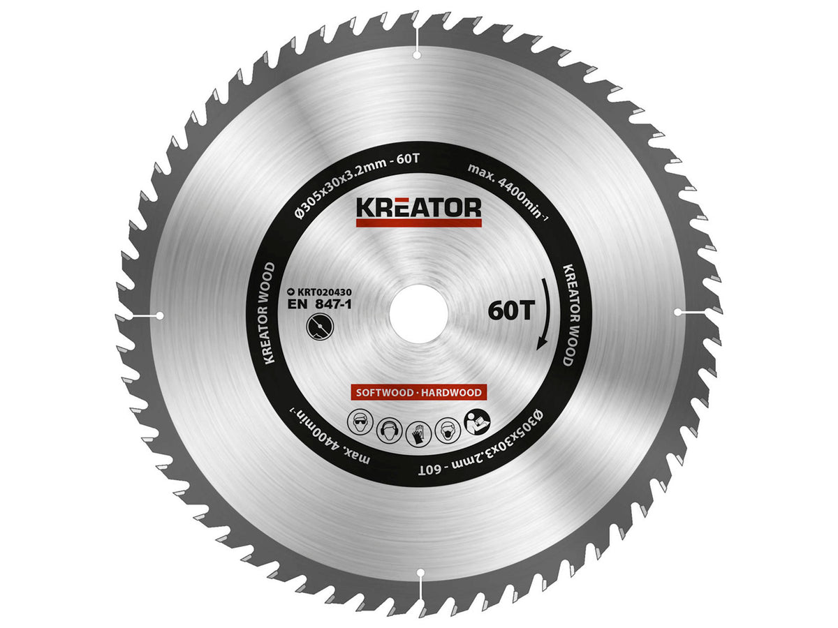 Kreator KRT020430 cirkelzaagblad 305mm 60T hout
