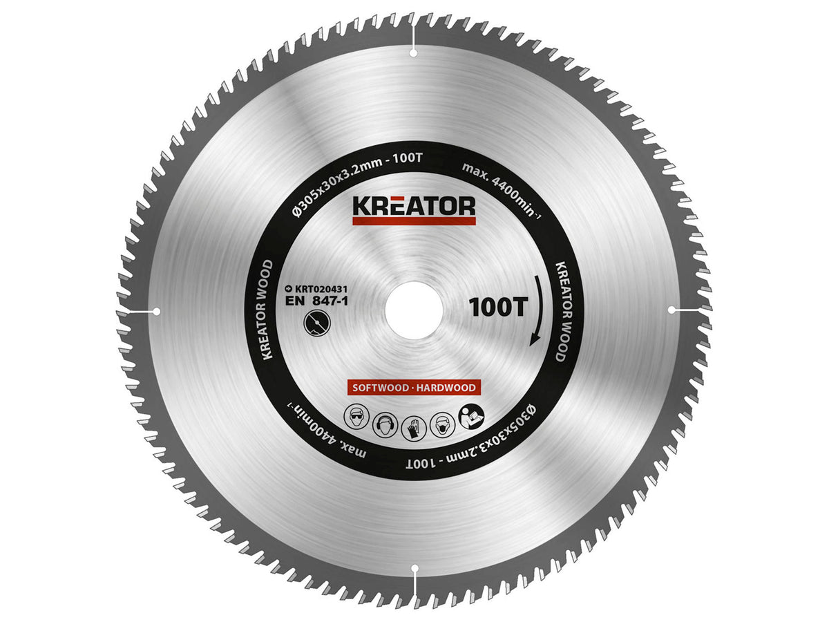 Kreator KRT020431 cirkelzaagblad 305mm 100T hout