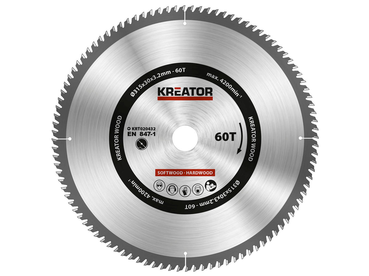 Kreator KRT020432 cirkelzaagblad 315mm 60T hout