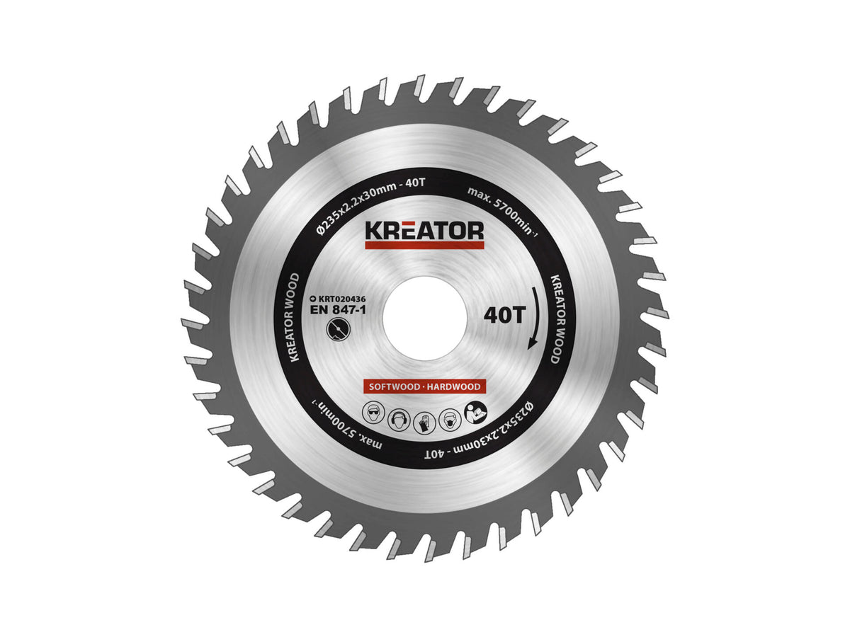Kreator KRT020436 cirkelzaagblad 235mm 40T hout