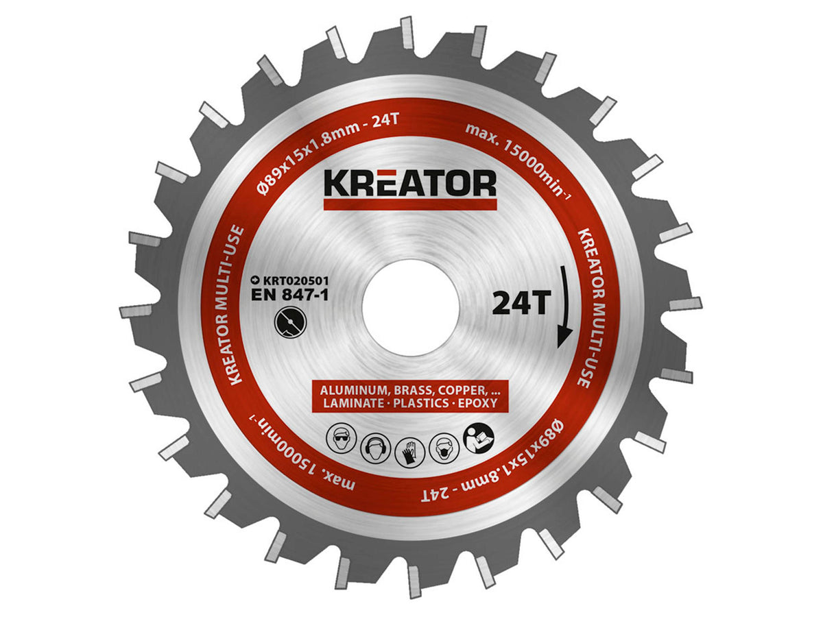 Kreator KRT020501 universeel cirkelzaagblad 89mm 24T