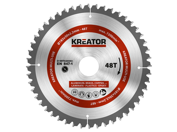Kreator KRT020503 lame de scie circulaire universelle 185mm 48D