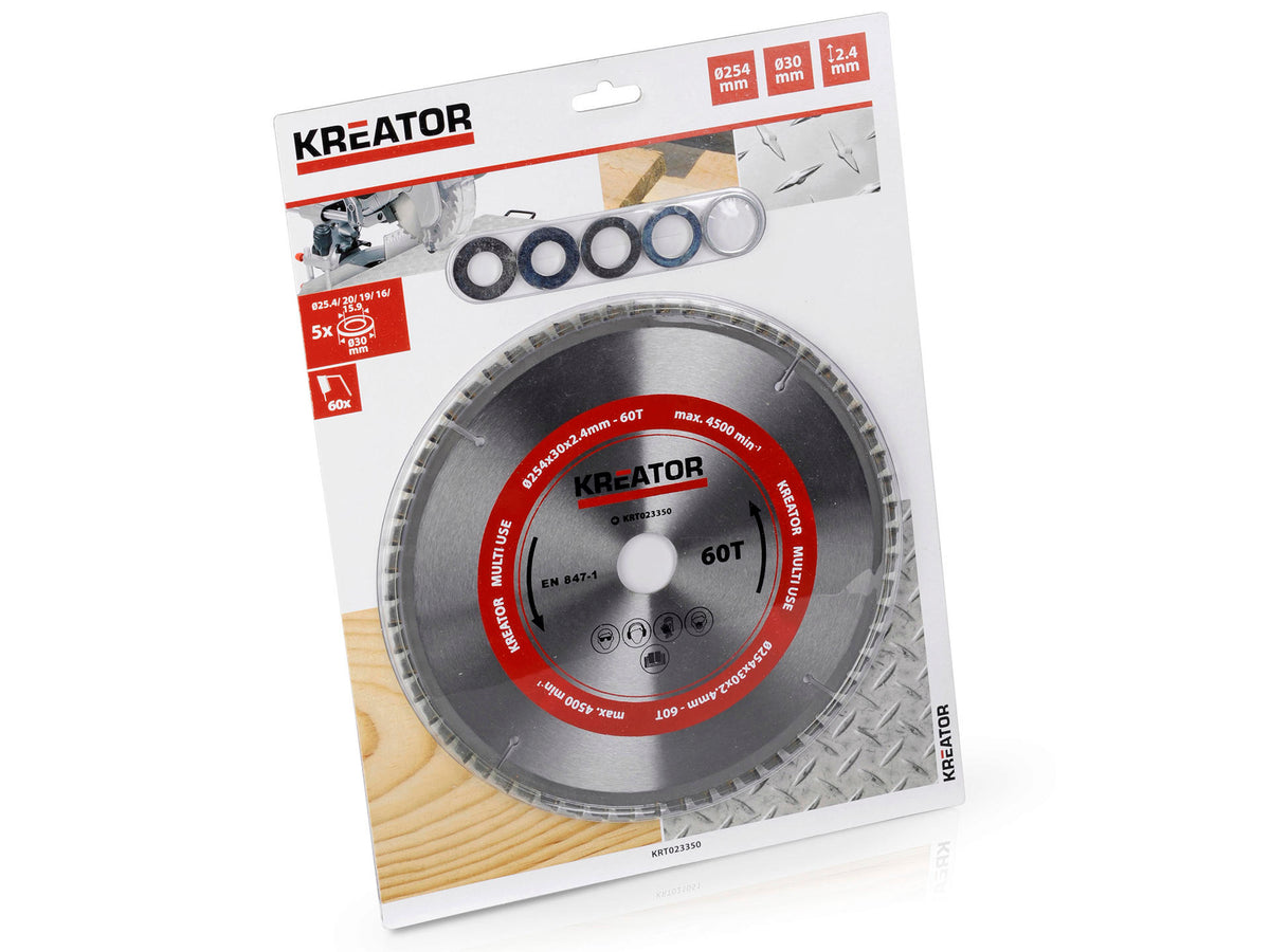 Kreator KRT020505 universeel cirkelzaagblad 254mm 60T