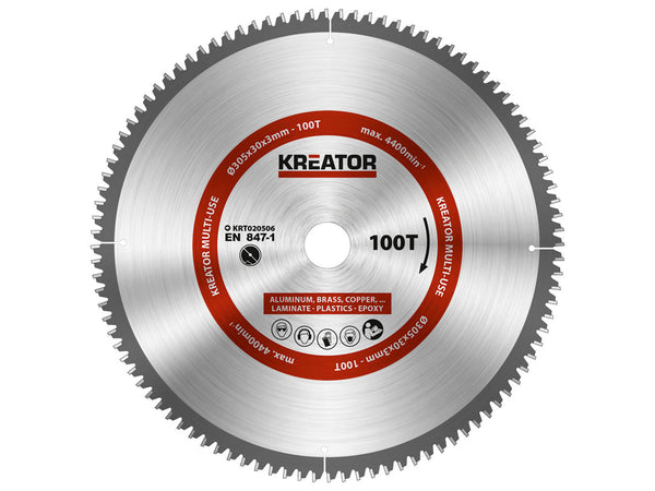 Kreator KRT020506 universeel cirkelzaagblad 305mm 100T