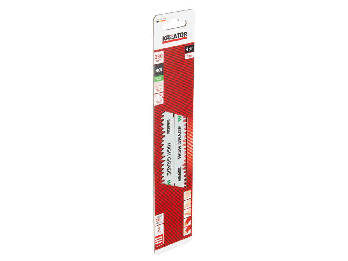 Kreator KRT031003 reciprozaagblad 230mm hout 2 stuks