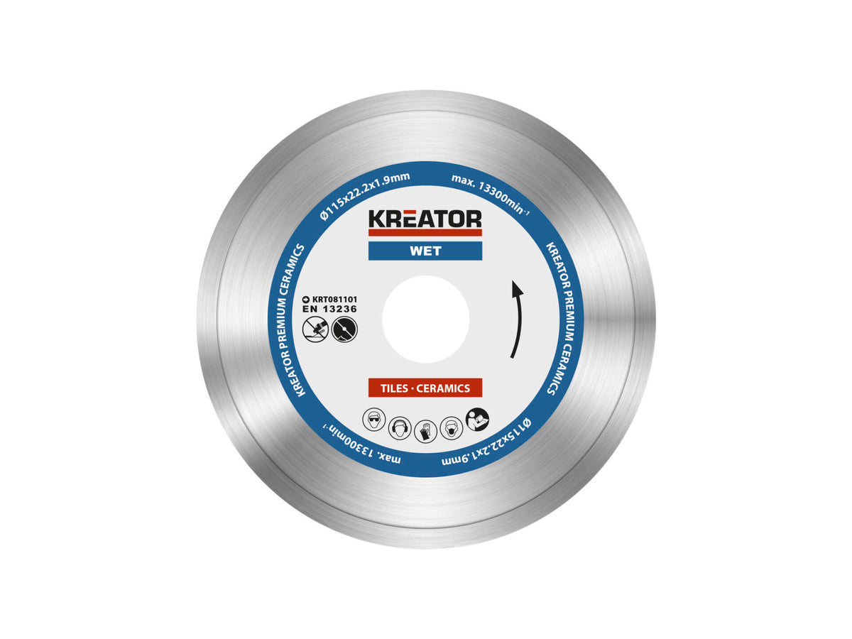 Kreator KRT081101 Premium diamantschijf 115x1,9x22,2 mm nat