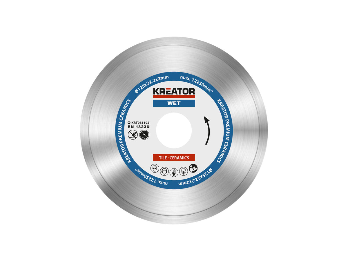 Kreator KRT081102 Premium diamantschijf 125x2x22,23 mm nat