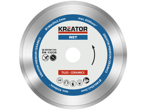 Kreator KRT081103 Premium diamantschijf 180x2,2x30 mm nat