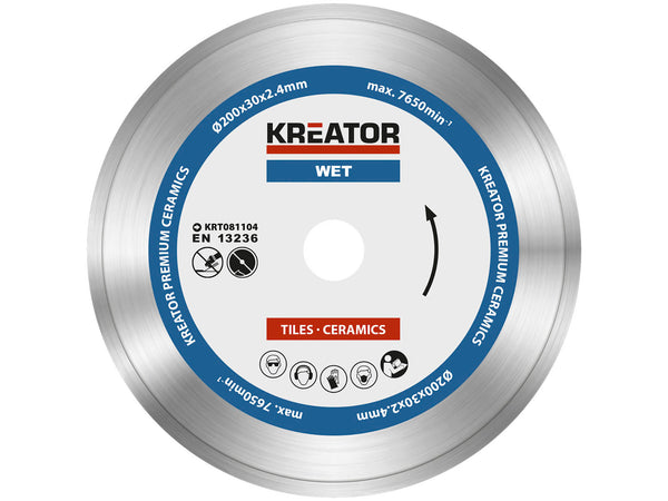 Kreator KRT081104 disque diamant 200x2,4x30 mm eau