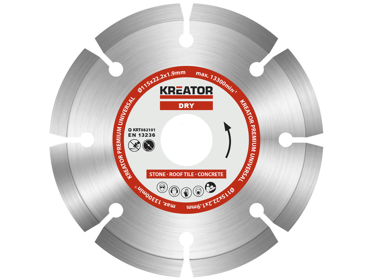 Kreator KRT082101 Premium diamantschijf 115x1,9x22,2 mm droog